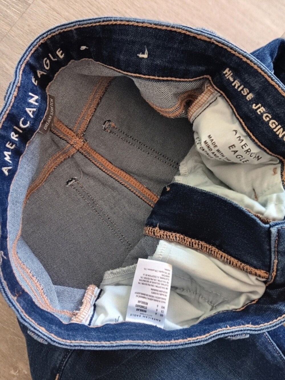 American Eagle High Rise Dream Stretch Denim Distressed Jegging Skinny Jeans 6 - Picture 4 of 7